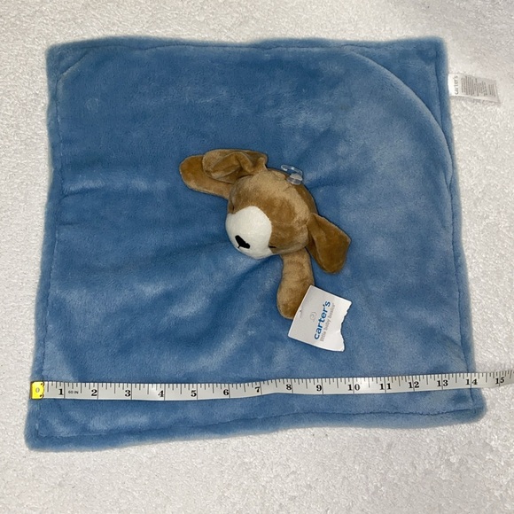 NWT Carter's Puppy Dog Lovey Security Blanket Blue with Brown Pup - Picture 4 of 7